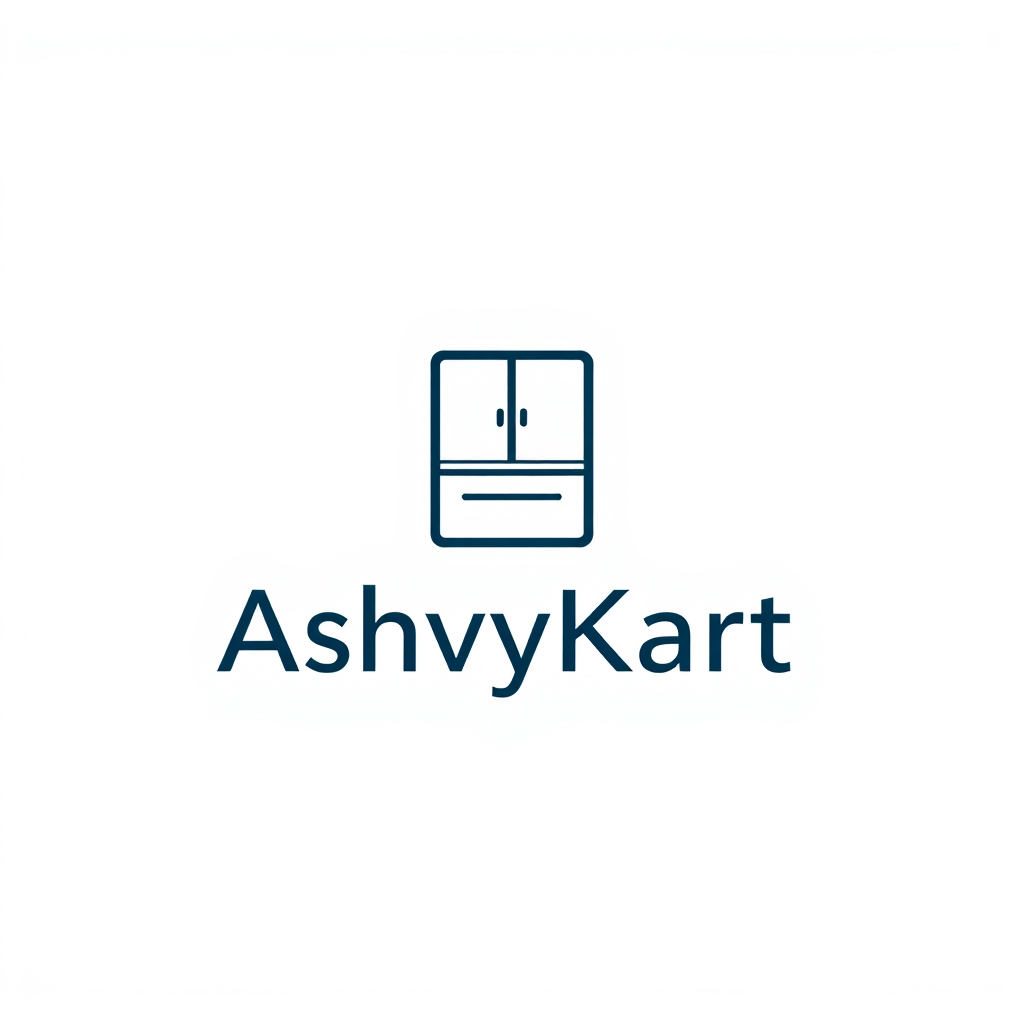 Main logo studio: Create a clean, modern and professional minimalist logo for "AshvyKart", an Indian kitchen organization and home storage brand. Use a simple elegant k