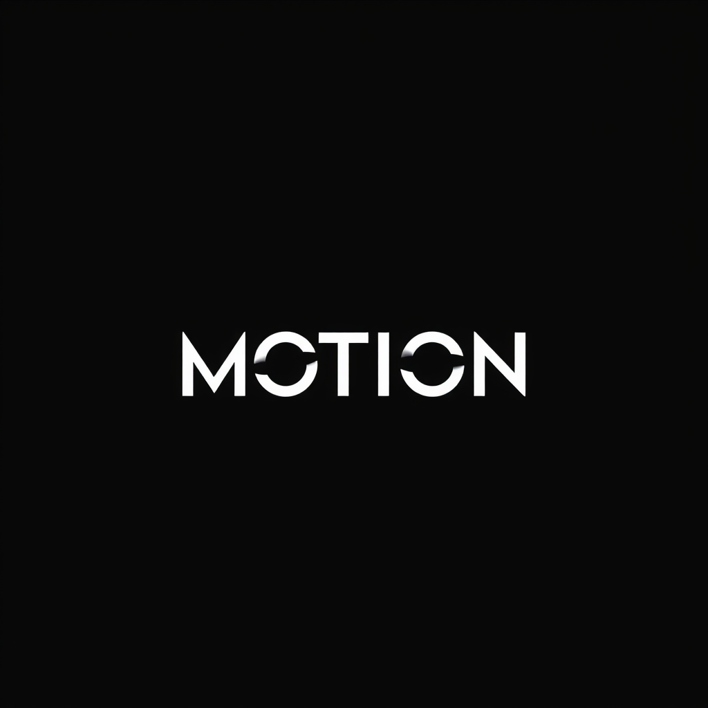 Main logo studio: Design a distinctive custom wordmark for FORM MOTION, using modern geometric typography with subtle visual movement integrated into the letters. The i