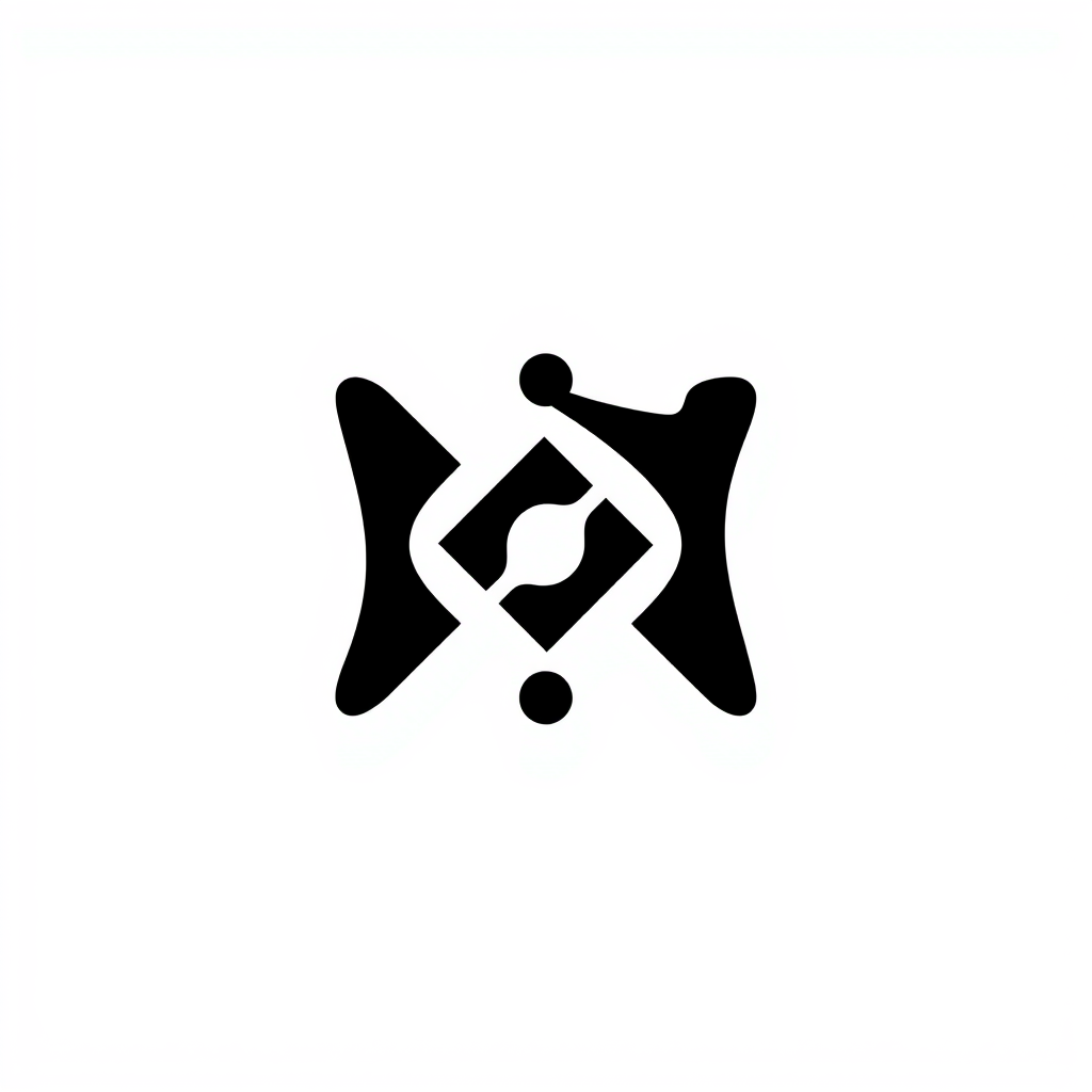 Main logo studio: Modern minimalist logo for a sports and leisure brand. Abstract symbol made of several small geometric elements that merge together into one unified d