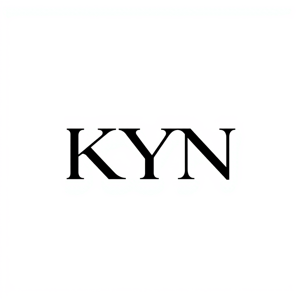 Monogram Logo idea: monogram logo combining the letters KYN , elegant intertwined letterforms, flat vector logo, centered, solid white background, high contrast, luxury b