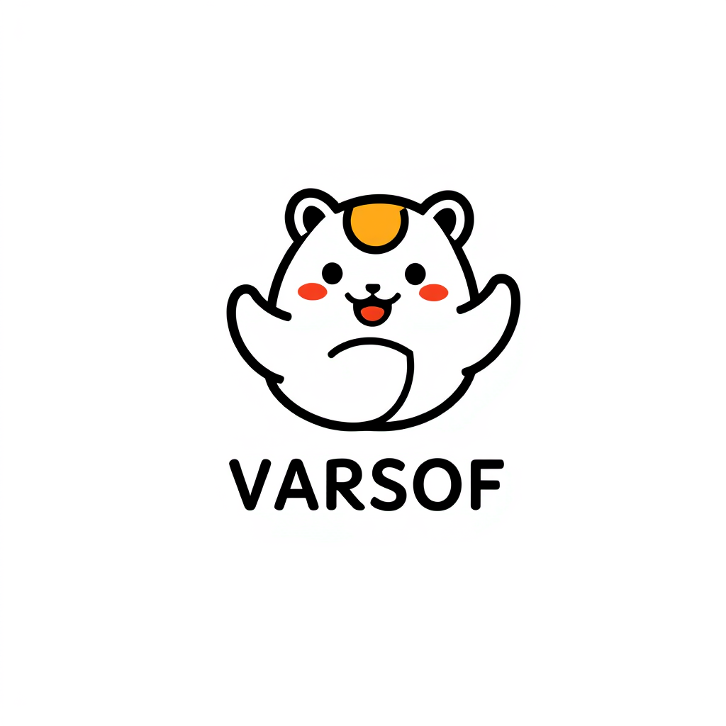 Minimalist Logo idea: minimalist logo, simple geometric mark for Create a mascot logo for VARSOF, a dimsum food business. The mascot should combine the different personalit