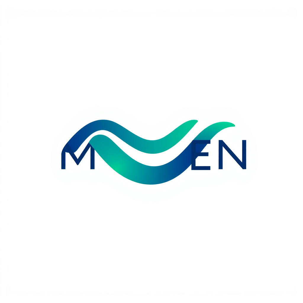 Main logo studio: generame un logo para mi proyecto. colores en tonos azules y verdes. Logo minimalista y moderno para "MOVEN", programa de entrenamiento motor inclusiv