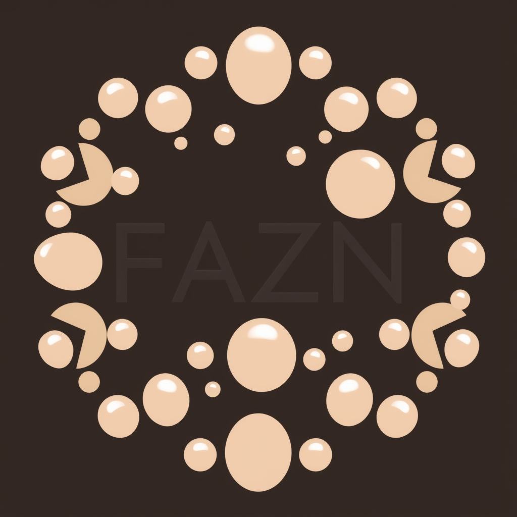 Main logo studio: My brand name is FAZN. MAKE A BUBBLY LOGO WITH NEUTRAL COLORS