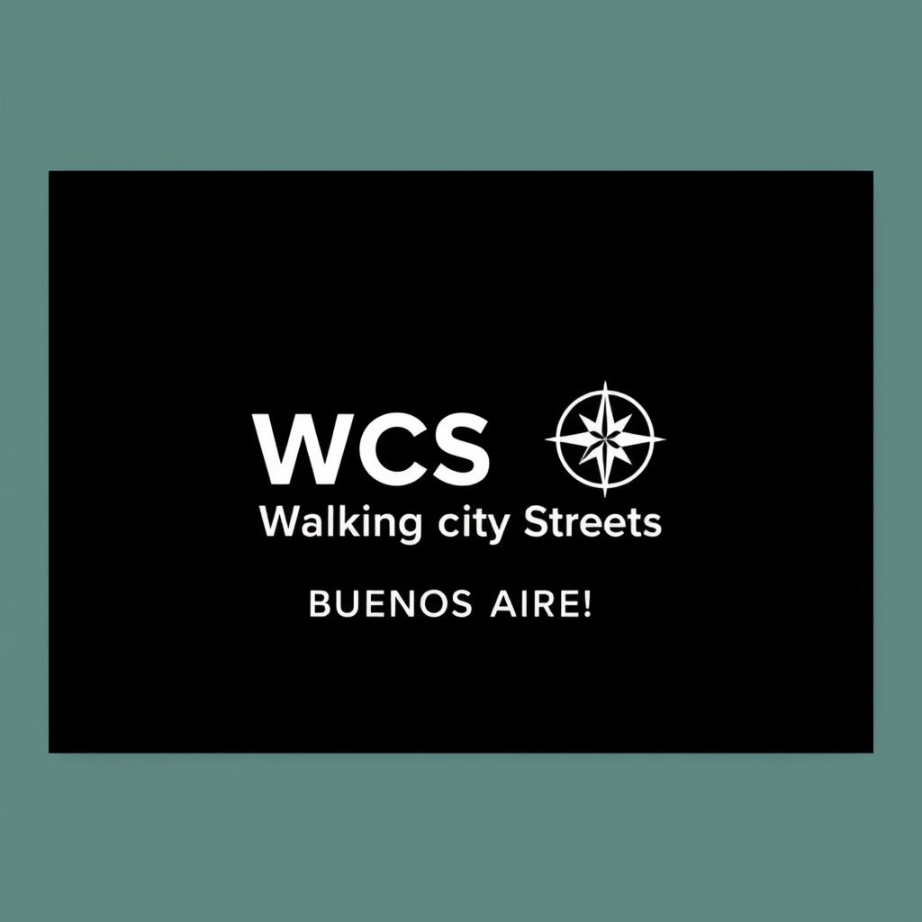 Main logo studio: Minimalist YouTube banner, solid black background, pure white design. Center WCS logo using bold condensed sans-serif typography, with a minimalist co