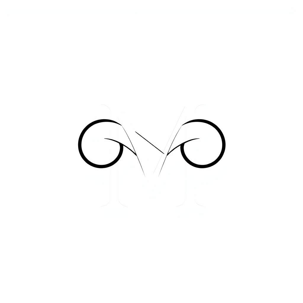 Monogram Logo idea: monogram logo combining the letters Mt , elegant intertwined letterforms, flat vector logo, centered, solid white background, high contrast, luxury br
