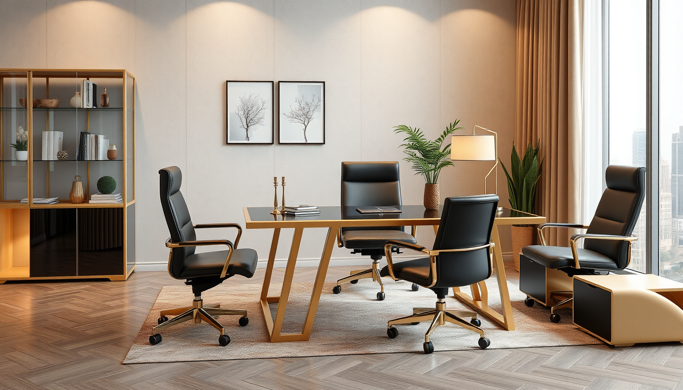 Main logo studio: Nikrad- بازرگانی پیشرو طرح نیکراد, office furniture, modern, golden & black
