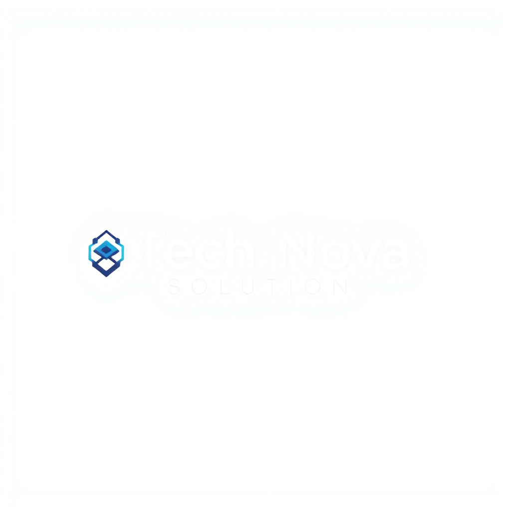 Wordmark Logo idea: wordmark logo of Tech Nova Solution , bold clean typography, flat vector logo, centered, solid white background, high contrast, professional brand ide