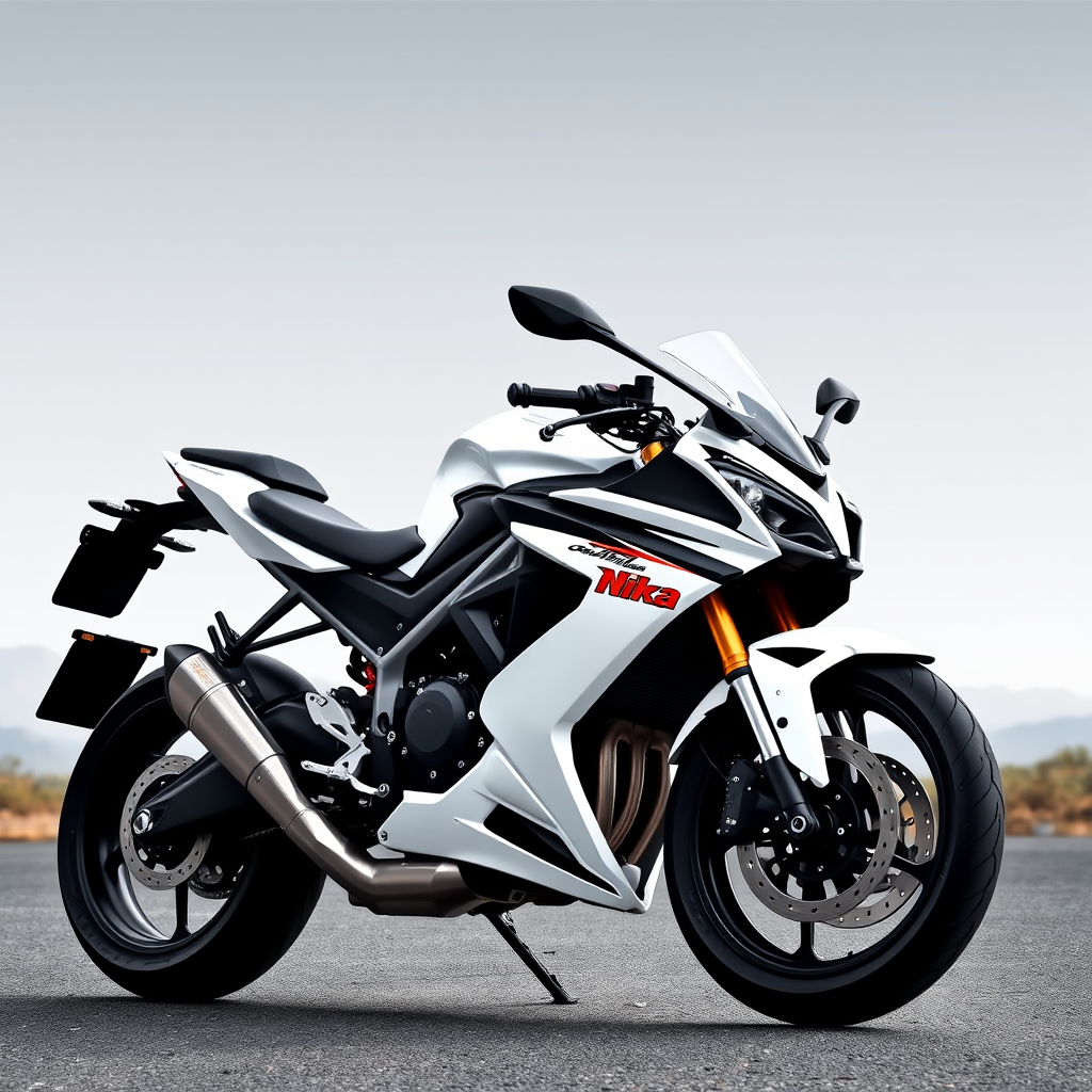 Main logo studio: Make a motorcycle logo. Ninja begron in white..