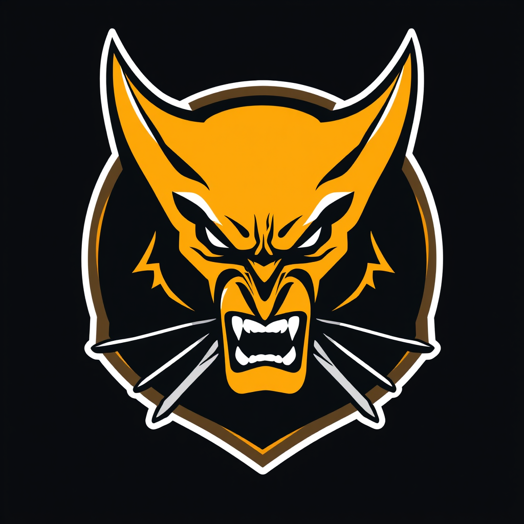 Main logo studio: Create logo Wolverine animal which X men character was on base in NHL logo style