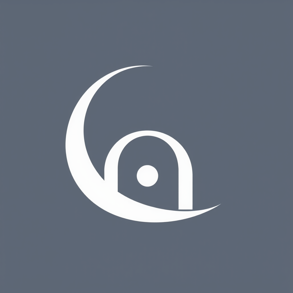 Main logo studio: Create a minimalist premium abstract logo inspired by the uploaded reference: a single elegant sweeping arc that curves upward like a refined architec