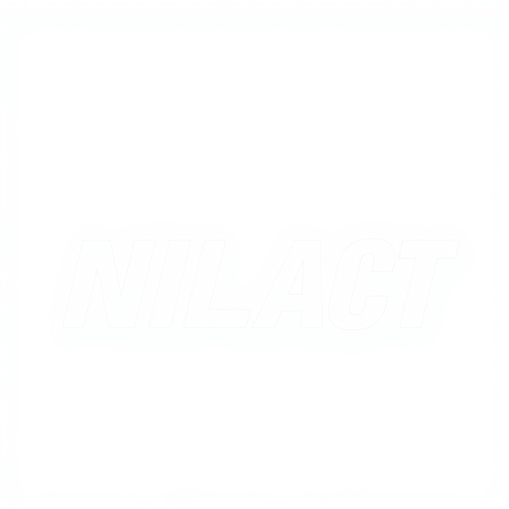 Wordmark Logo idea: wordmark logo of NILACT , bold clean typography, flat vector logo, centered, solid white background, high contrast, professional brand identity