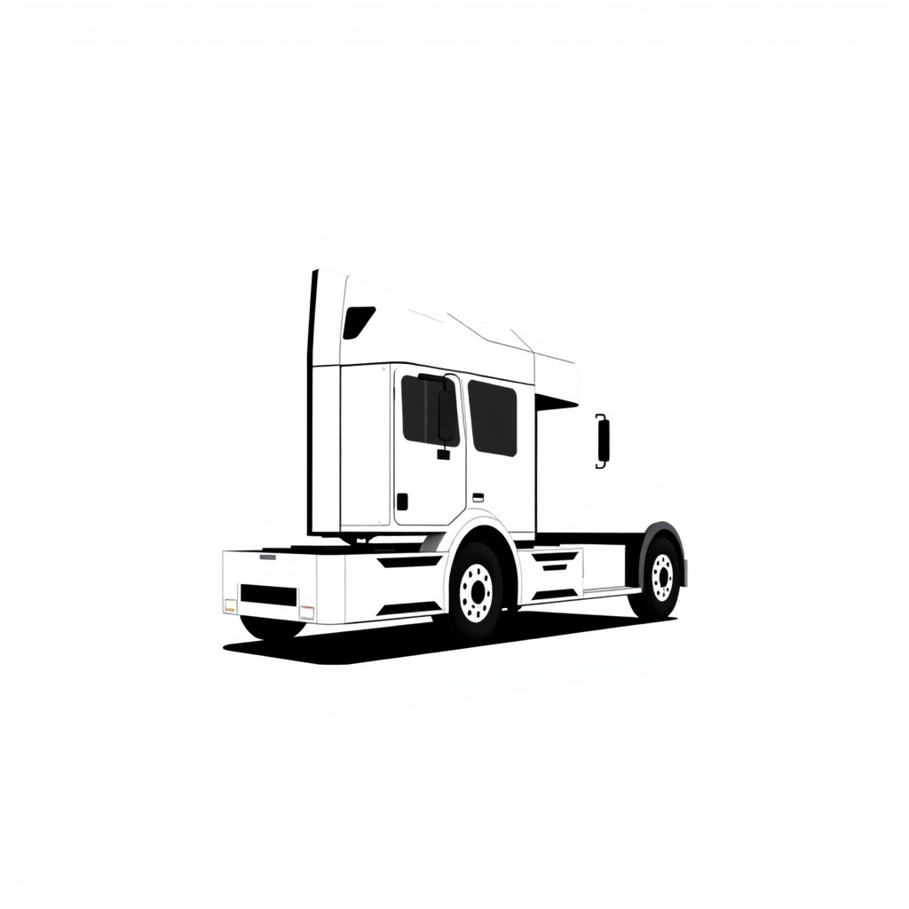 Main logo studio: Make a truck logo facing right with a white background