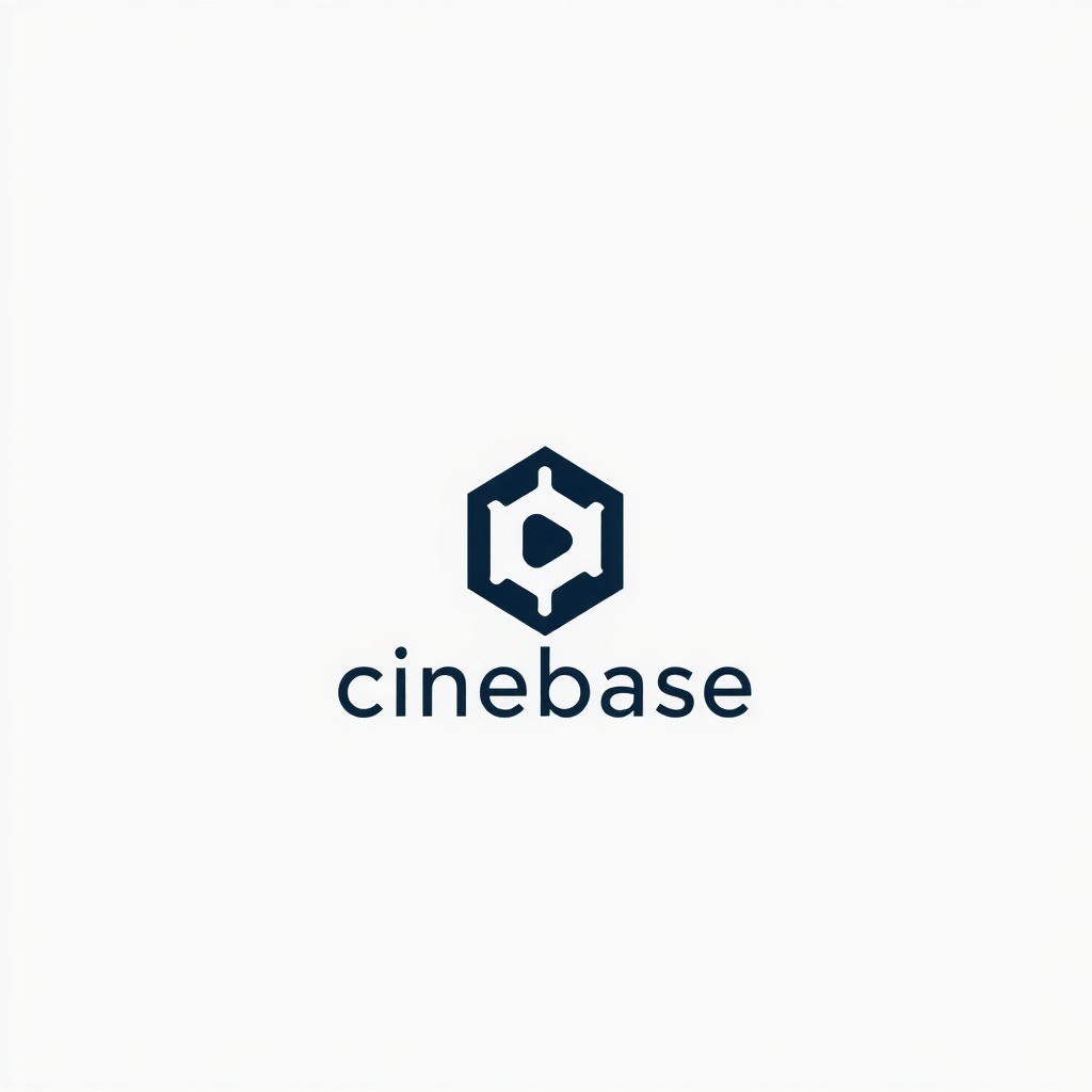 Minimalist Logo idea: minimalist logo, simple geometric mark for Cinebase, a streaming media provider, helps in searching movies, series, episodes, and details about them. 