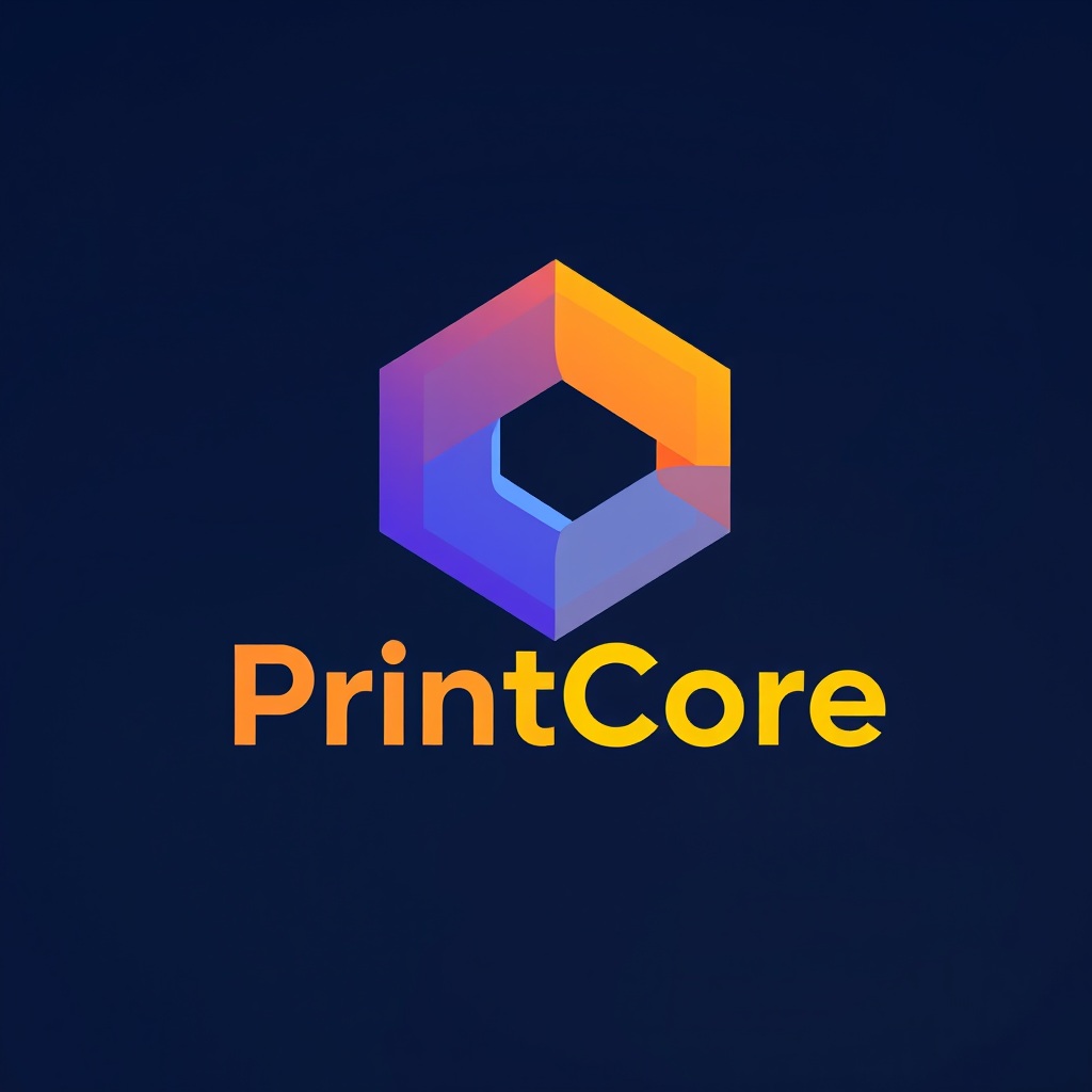 Main logo studio: logo for "PrintCore" a 3d-printing company change the colors again again
