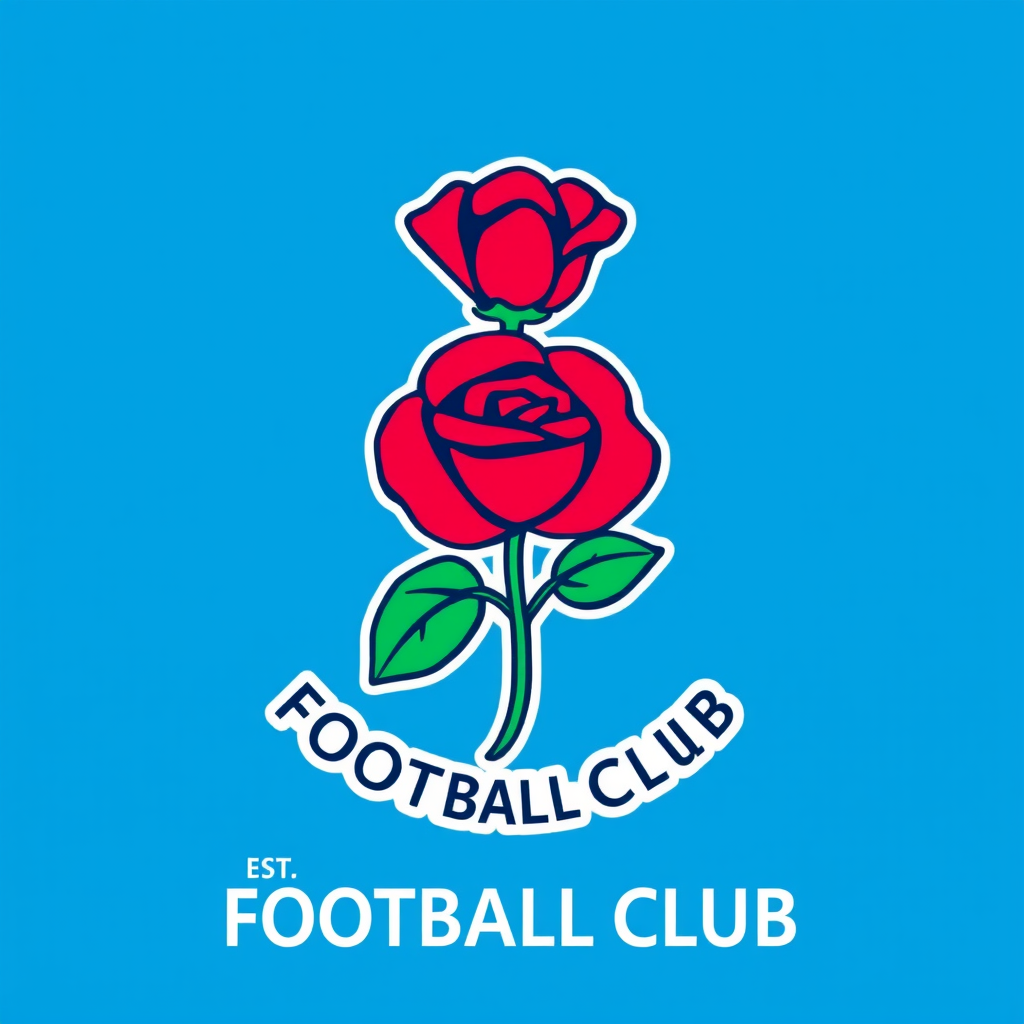 Main logo studio: Add “FC” or “FOOTBALL CLUB” at the bottom. Add a small “EST. 2026” underneath the rose if you want it to feel like a newly created club.