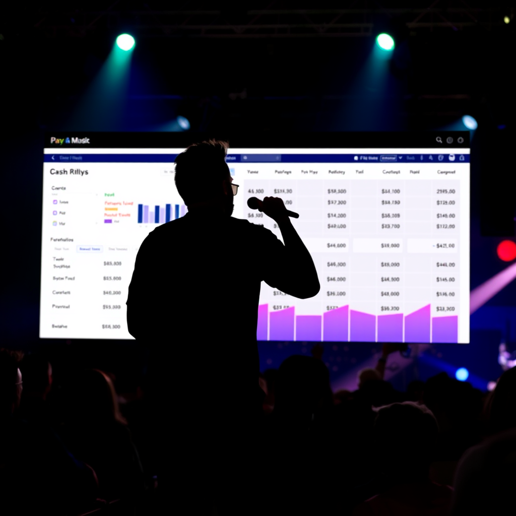 Main logo studio: Modern financial management SaaS for live music promoters, providing end-to-end control of budgets, revenues, costs, cash flow, settlements and profit