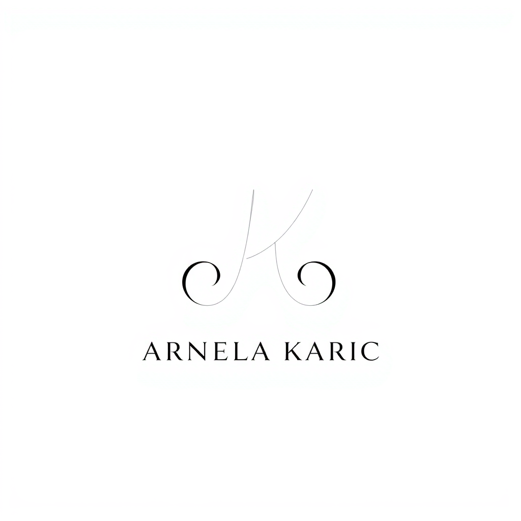 Monogram Logo idea: monogram logo combining the letters i want a signature for the name arnela karic, a minimalistic and simple one , elegant intertwined letterforms, fla