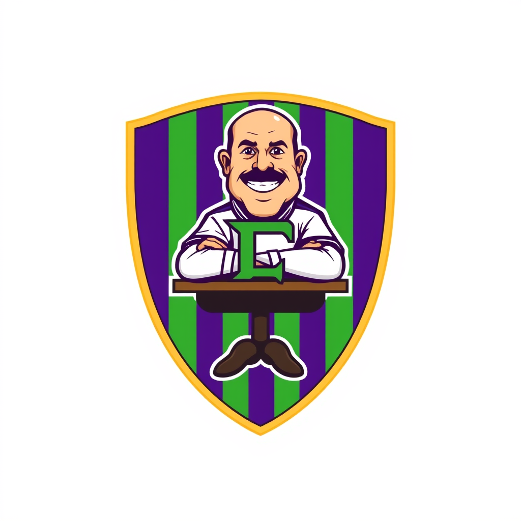 Main logo studio: Create a historic professional football club crest logo for a fantasy football team called "BiEffe". Classic elegant shield shape, vertical green and 
