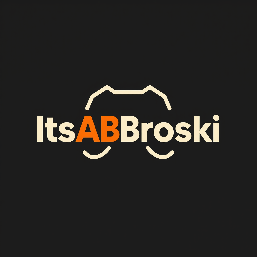 Main logo studio: Create a modern minimalist logo for a content creator brand called “ItsABroski”. Chill, friendly, funny and cool personality. Bold rounded typography,