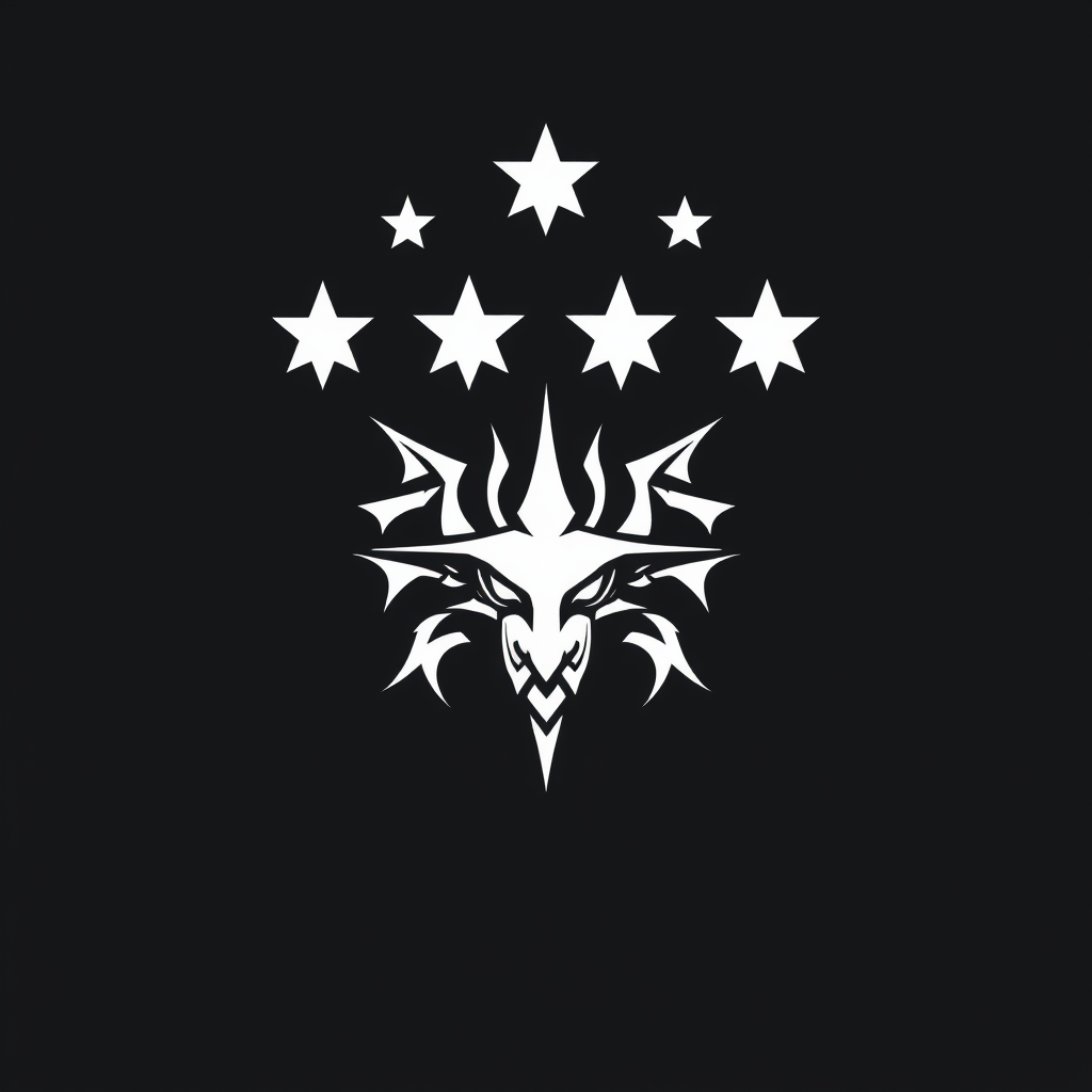 Main logo studio: Fait moi un logo avec 4 étoiles au dessus, les 2 couleurs du logo sont le blanc et le dorés et les étoiles sont seulement en doré. J'aimerais que dans
