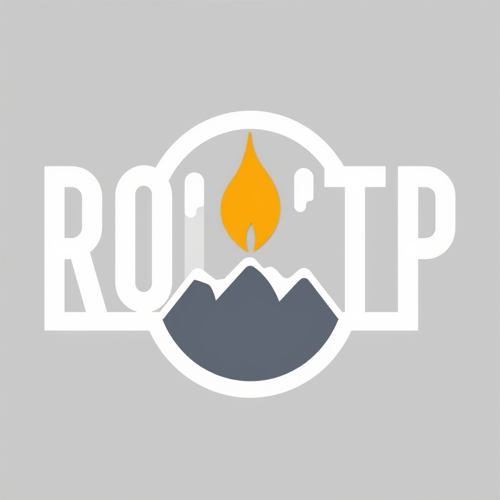 Main logo studio: logo nom ROC'TP entreprise terrassement croquis drague micro pelle