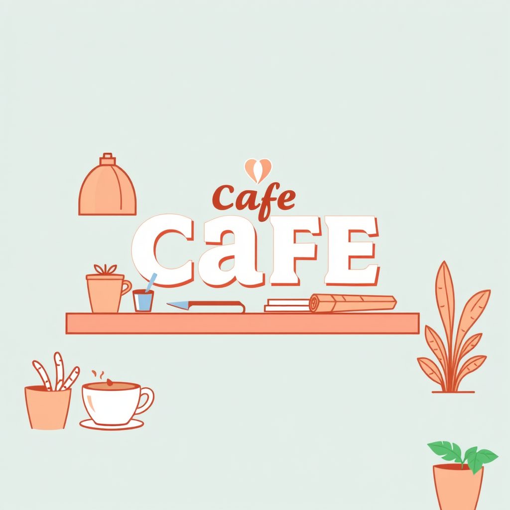 Main logo studio: MAKE A LOGO FOR A CAFE DONT NAME THE CAFE AND STYLE IT PINTRESTY WAY MAKE IT IN PASTEL COLOURS make nice add more items and make it look good add food