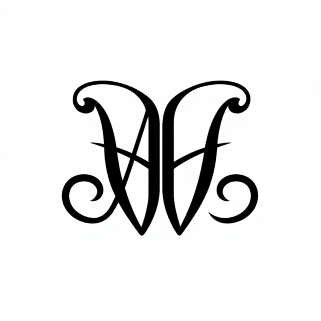 Monogram Logo idea: monogram logo combining the letters av , elegant intertwined letterforms, flat vector logo, centered, solid white background, high contrast, luxury br