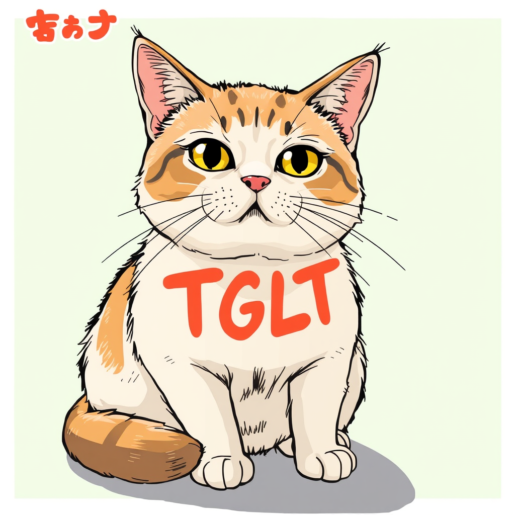 Main logo studio: shows “TGLT” on a cat in the style of manga