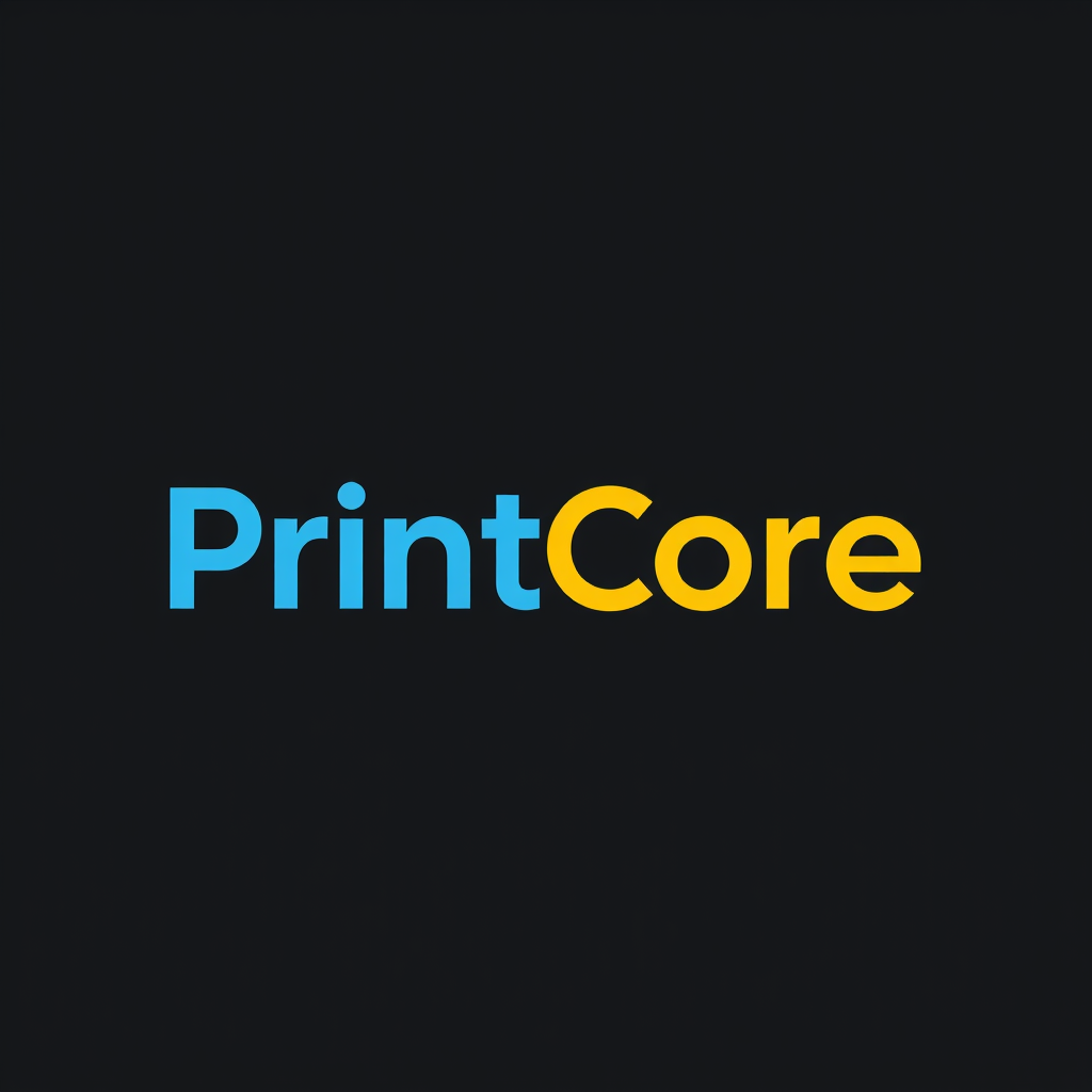Main logo studio: logo for "PrintCore" Its a 3d-printing company make one of the letters look 3d-printed with layerlines