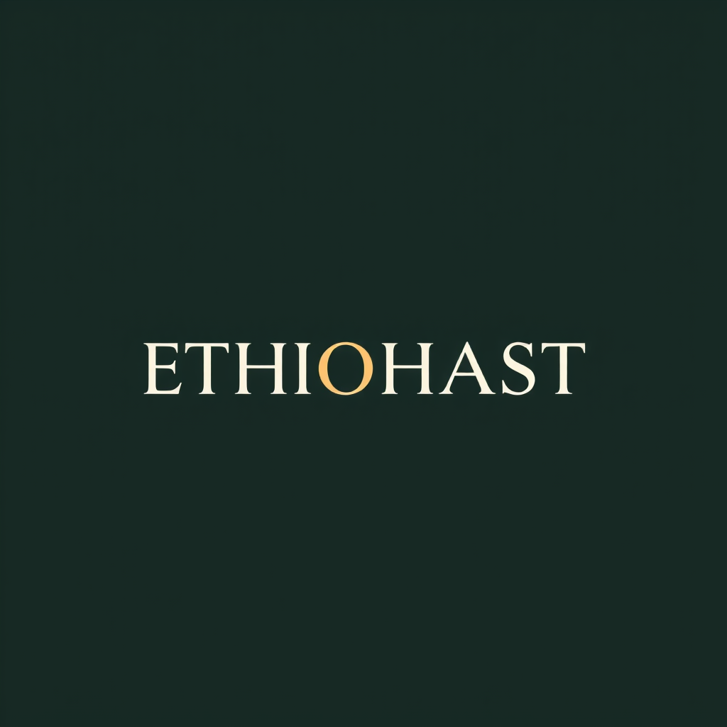 Main logo studio: ETHIOHOST is a modern Ethiopian hospitality, destination, and experiences brand representing connection, welcoming, movement, trust, discovery, and qu