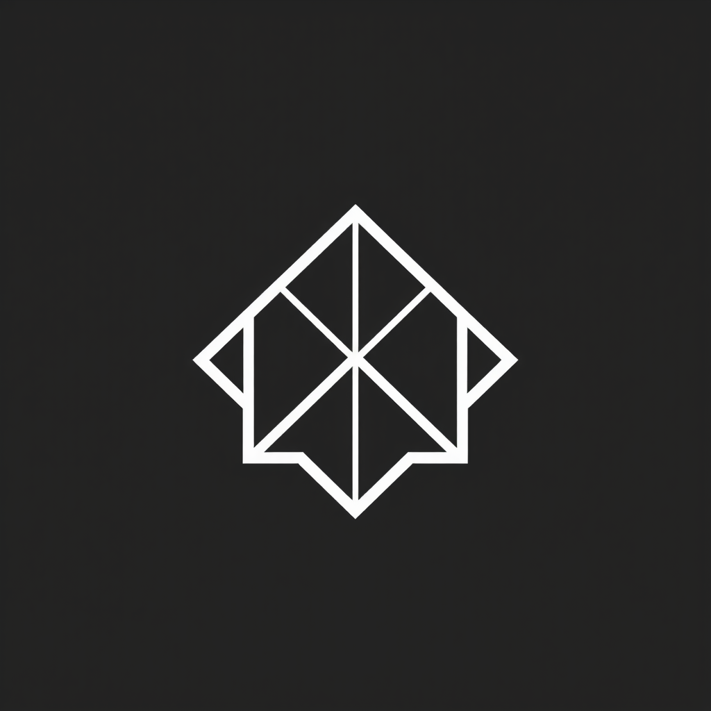 Main logo studio: Premium architecture studio logo, sophisticated geometric symbol, minimal lines, perfect symmetry, refined proportions, black and white vector, iconic
