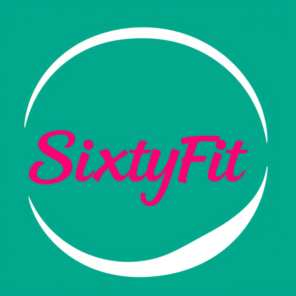 Main logo studio: marchio aplestre sixtyfit. fammmi un logo della palestra. la scritta è "SixtyFit" curvala un po ma manetnendo il corsivo. fai le lettere fuchsia chiar
