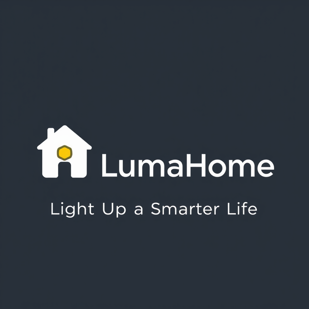 Main logo studio: Create a professional logo for a smart home technology company called LumaHome. The company provides smart lighting, home security, temperature contro