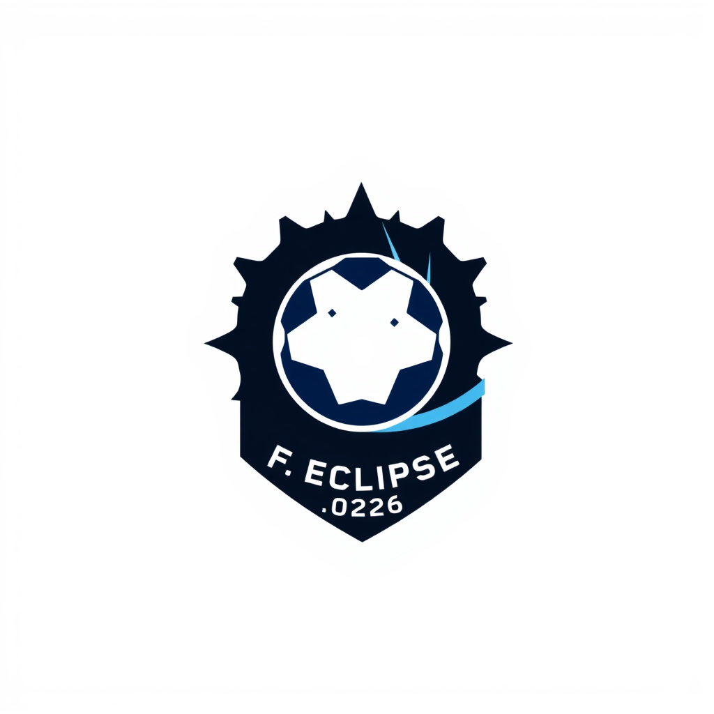 Minimalist Logo idea: minimalist logo, simple geometric mark for Escudo profesional de fútbol 7 llamado F.C. Eclipse. Diseño moderno, misterioso y elegante. Un eclipse sola