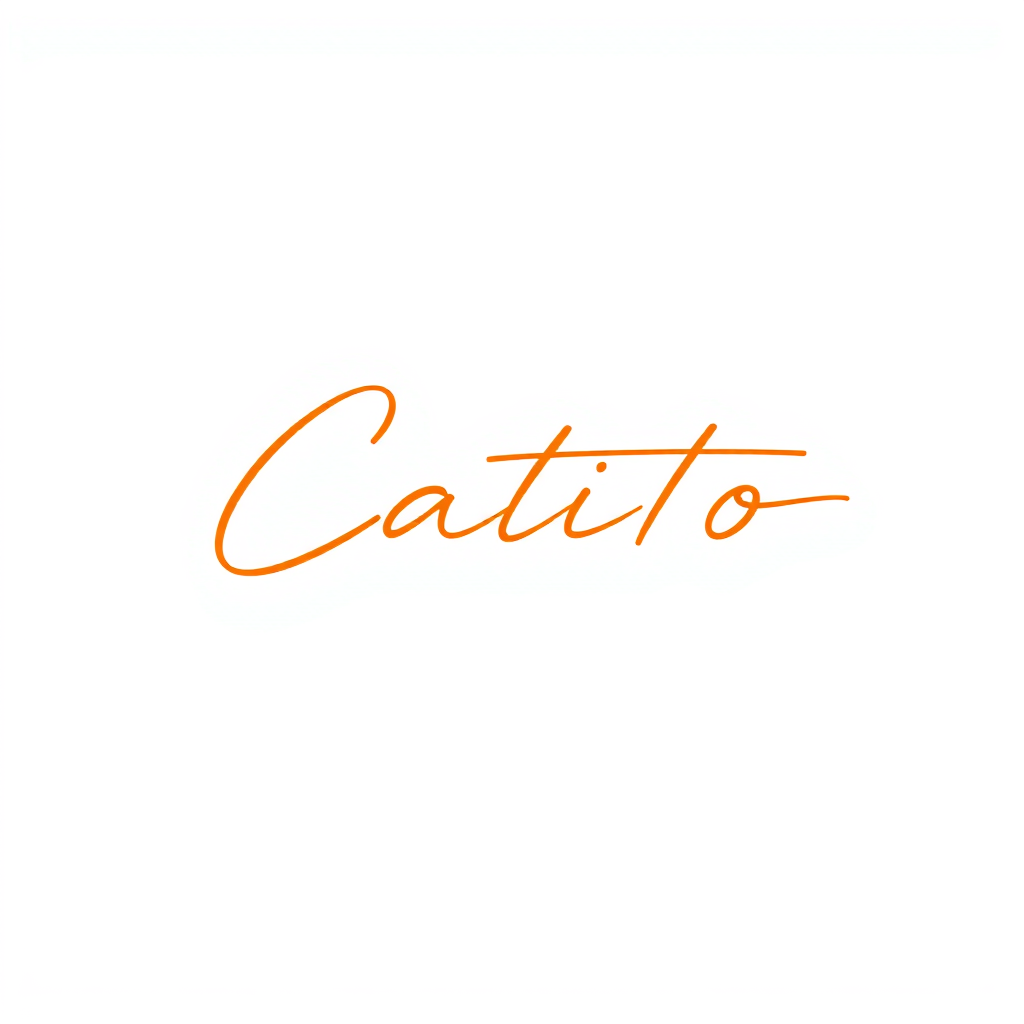 Signature Logo idea: signature logo of the name Logo de un gatito lindo color naranja , elegant handwritten calligraphy, flowing script lettering, personal signature style