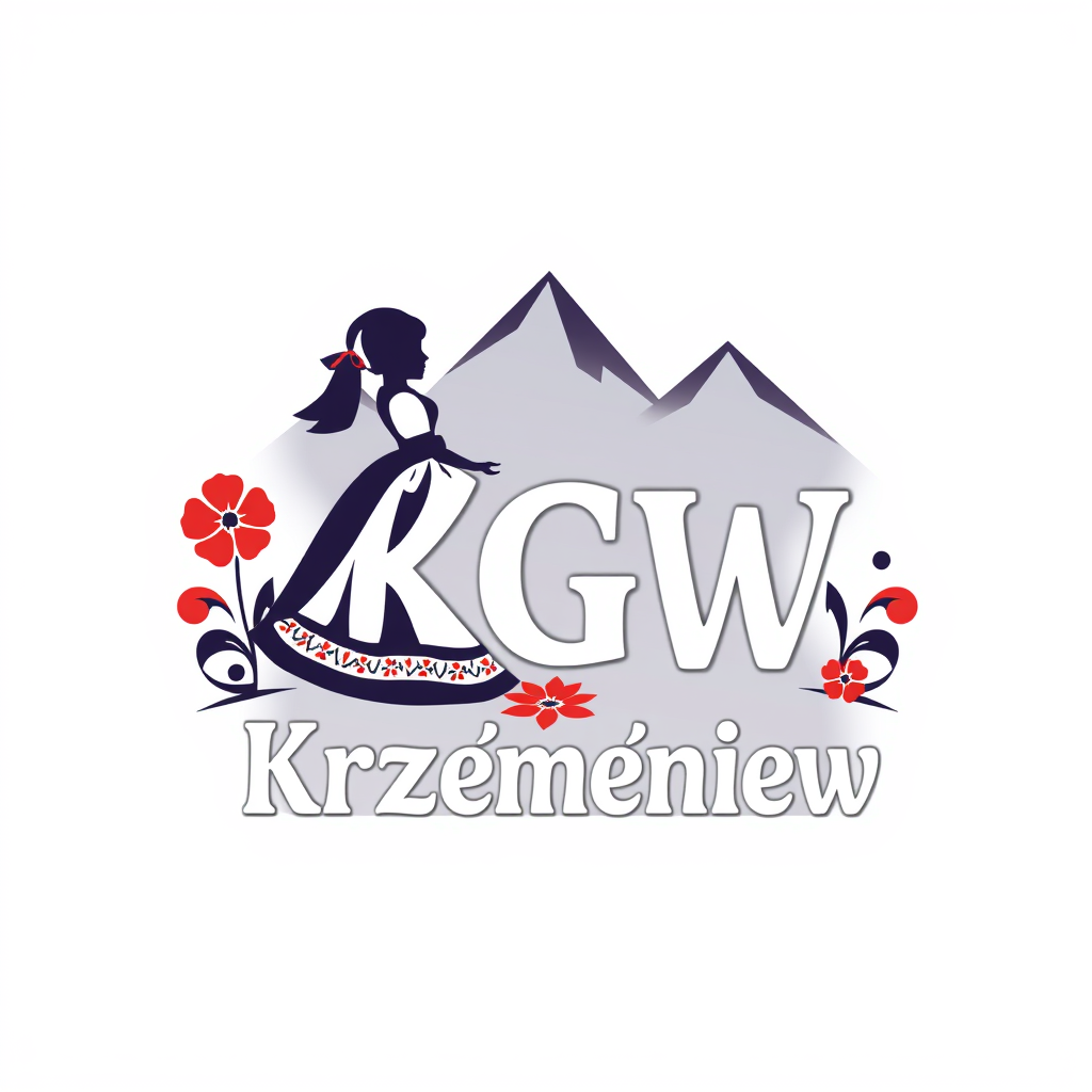 Main logo studio: Stwórz kolorowe, radosne logo dla „KGW Krzemieniew”. Polski folklor inspirowany wzorami łowickimi: barwne kwiaty, maki, chabry, malwy, ludowe ornament