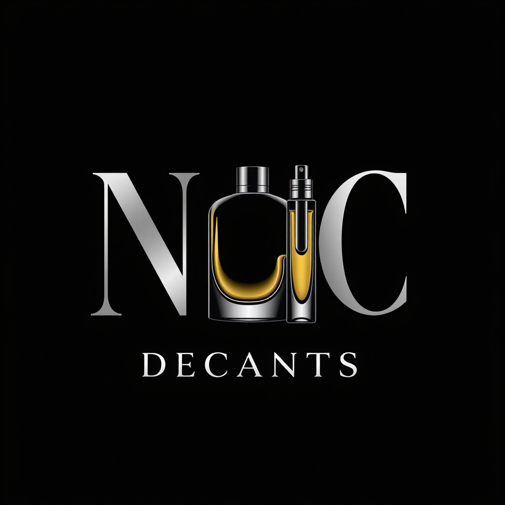 Main logo studio: Create a premium luxury logo for a perfume decant brand called "NOCT DECANTS". Minimalist black background, metallic silver typography, elegant modern