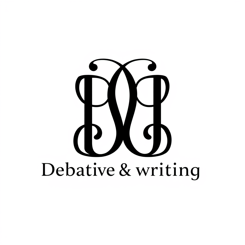 Monogram Logo idea: monogram logo combining the letters "Debates & Creative writing Society" write this with an aesthetic and outstanding style for whatsapp group logo , 