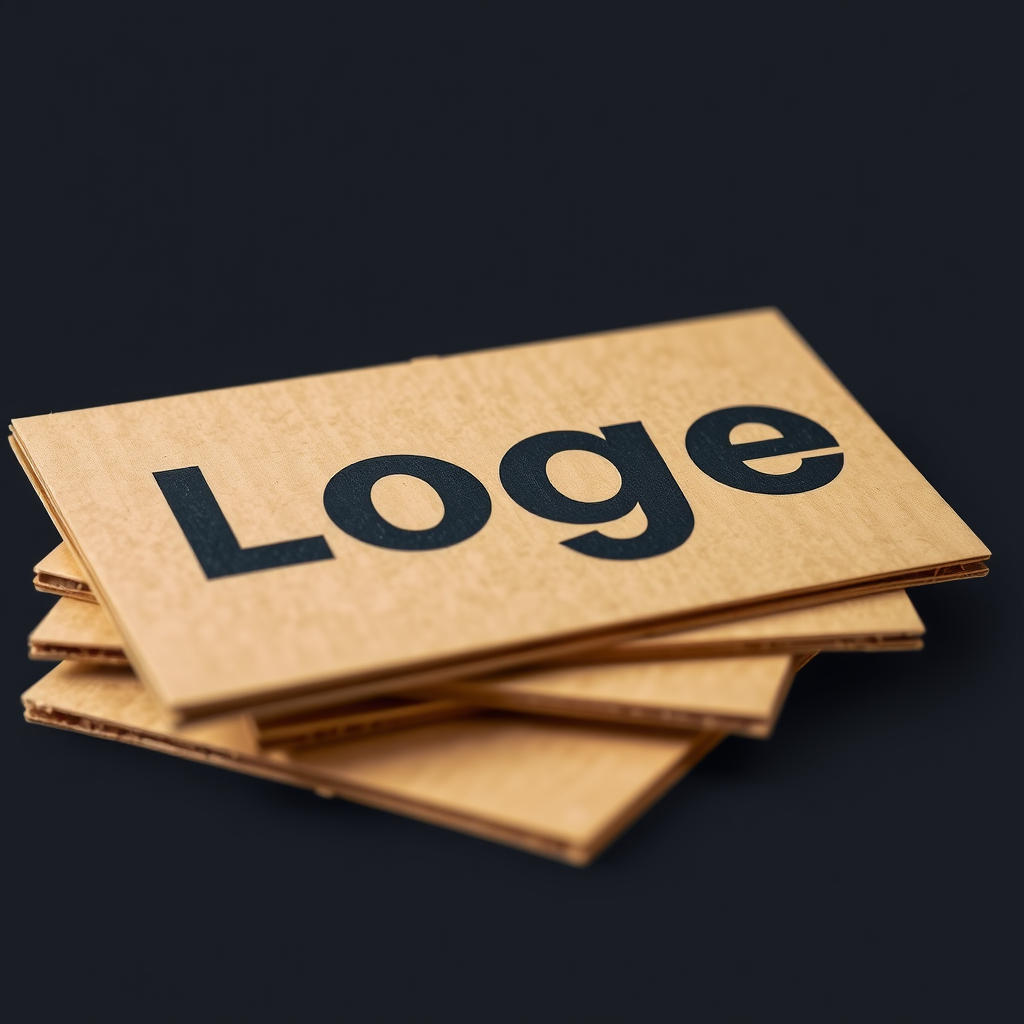 Main logo studio: Create a logo. Image of stacked cardboard with colored begron