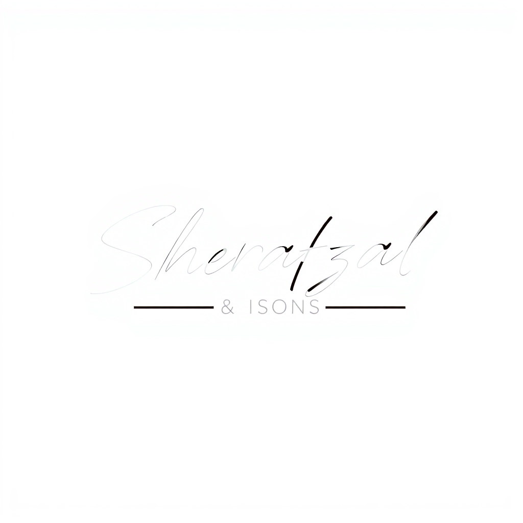 Signature Logo idea: signature logo of the name Steel Fabracton and erection work Company name is Sherafzal & Sons company , elegant handwritten calligraphy, flowing scrip