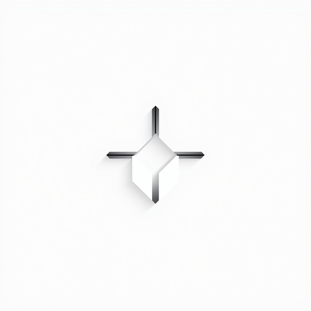 Abstract Logo idea: abstract logo mark for Minimal abstract logo, thin faded lines, soft shadows, elegant, monochrome. , geometric abstract shape, modern minimalist mark,