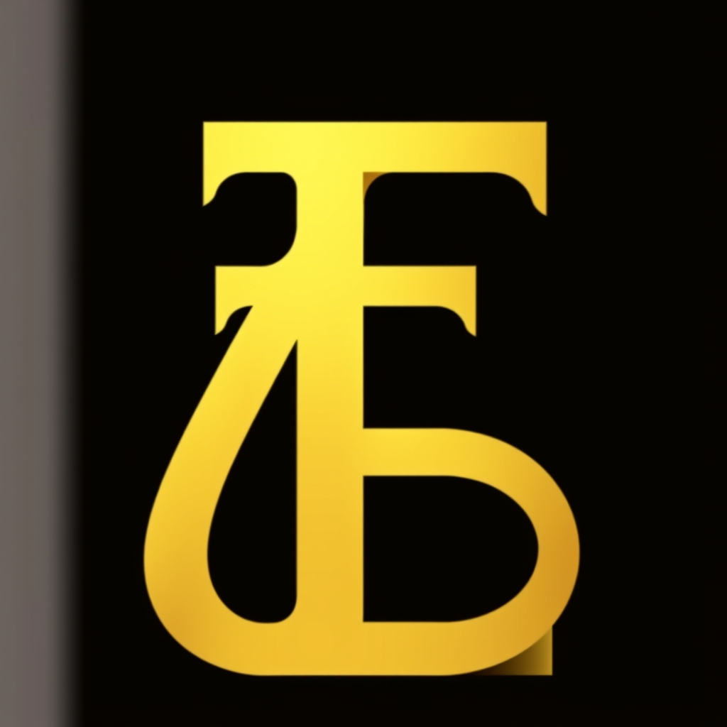 Main logo studio: elegant monogram logo combining letters F and L, gold, luxury brand