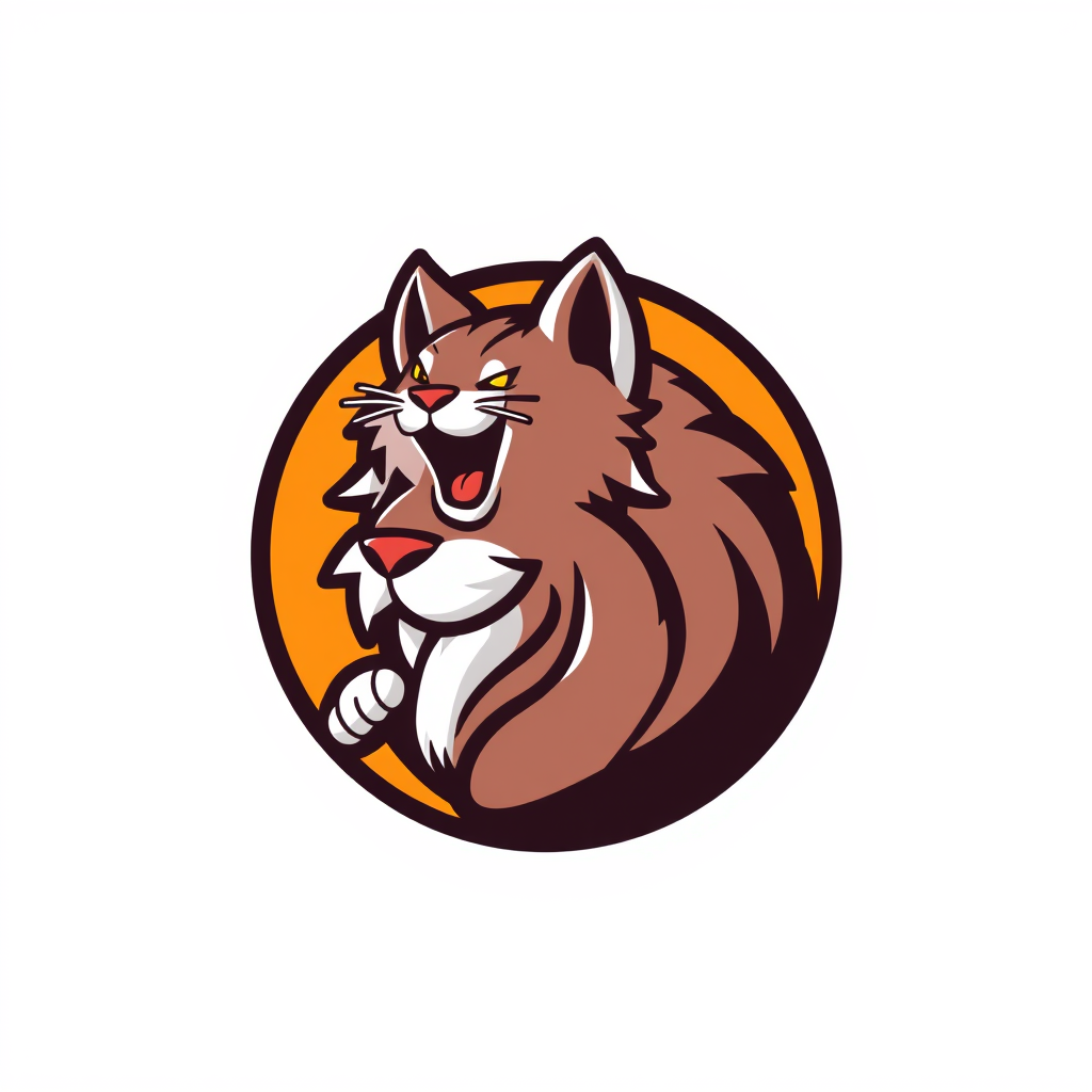 Main logo studio: Buat kan logo kucing versi tengkorak yang yang berbulu