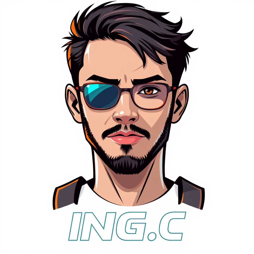 Main logo studio: Criador de jogos chamado ING_C(quero o nome escrito) pode ser futurista e gaming Quero só as letras ING_C