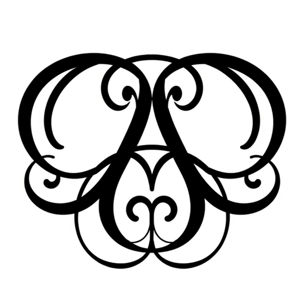 Monogram Logo idea: monogram logo combining the letters BMS , elegant intertwined letterforms, flat vector logo, centered, solid white background, high contrast, luxury b