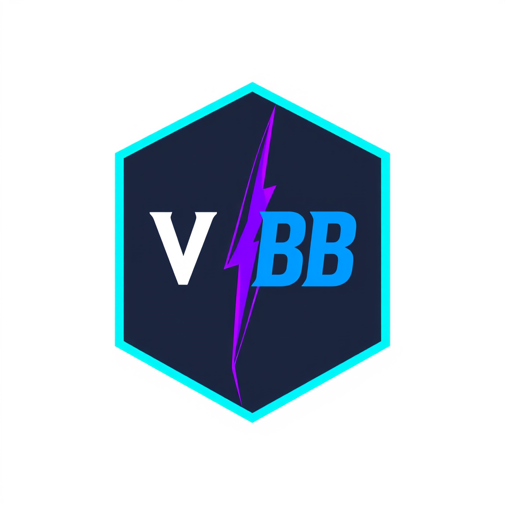 Main logo studio: Flat 2D vector emblem logo, NOT 3D, NOT airbrush, NOT gradient shading, NOT clipart. Hexagonal shield outline, thin cyan border. Interior split into t