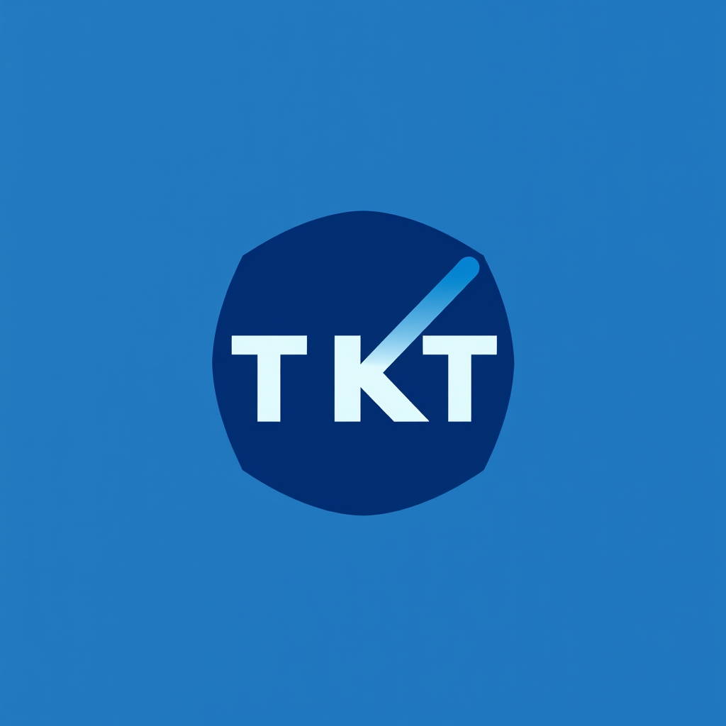 Main logo studio: abstract geometric icon logo "Create a modern logo for TKT Telecom using navy blue and electric blue with a clean TKT monogram".