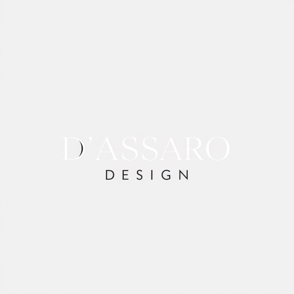 Main logo studio: Crée un logo minimaliste et élégant pour D’ASSARO DESIGN, une marque professionnelle de graphisme et de lettrage. On peut essayer un monogramme et pui