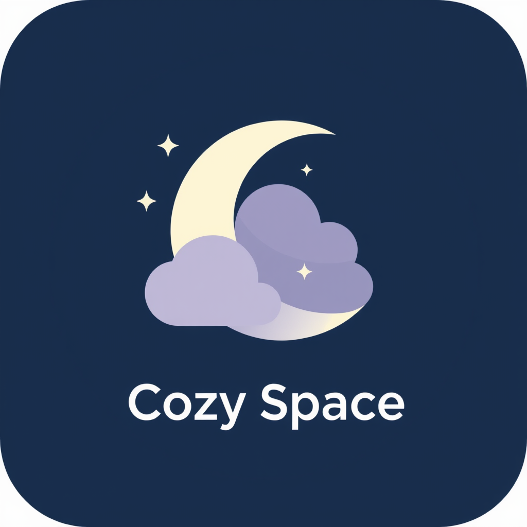 Minimalist Logo idea: minimalist logo, simple geometric mark for Create a minimalist vector logo for a YouTube channel called Cozy Space, dedicated to relaxing rain sounds,