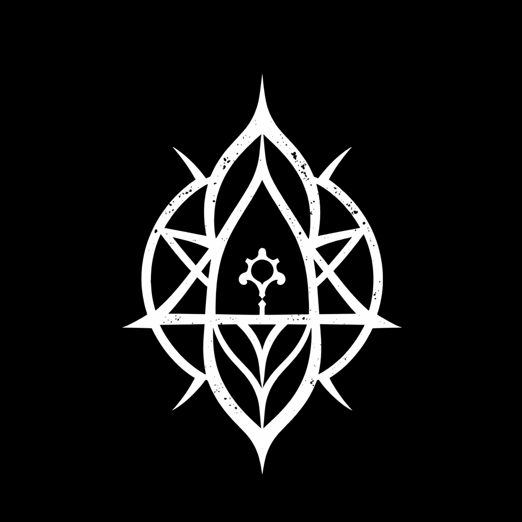 Main logo studio: Create a gothic symbol with no text. Black and white